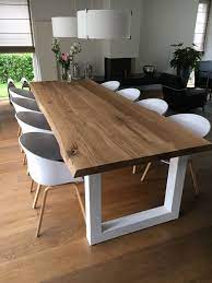 zwaartafelen i scandinavisch interieur i supermooie set met het eikenhout en de wit stalen u speisezimmereinrichtung esszimmer dekor ideen bauernhaus esszimmer