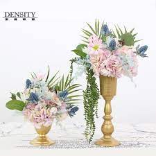 密度家居欧式轻奢仿真花假花绢布绣球花艺家居客厅餐桌创意摆件 glass vase decor vase