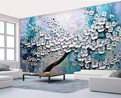 Wall décor is as essential as furniture. Amazon Com Murwall Floral Wallpaper Embossed Oil Painting Blossom Wall Mural 3d Flower Wall Art Living Room Bedroom Cafe Design Handmade Products