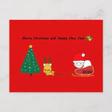 2020 The Christmas Card Of The Cute Character Zazzle Com Custom Holiday Card Christmas Postcard Christmas Greeting Cards