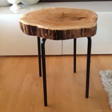 Stump End Table Ceda Wood Table With Metal Legs Www Serenitystumps Com Inredning