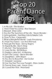 Top 20 Parent Dance Songs Maximum Music Toronto Dj Services Wedding Song List Wedding Songs Wedding Music