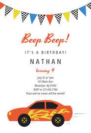 That's all the ideas for your son race car's birthday party. Racing Car Birthday Invitation Template Free Greetings Island