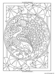 Coloring pages for kids and adults. Adult Art Nouveau Style Peacock Coloring Pages Printable