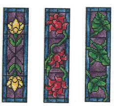 Download this month's free stained glass pattern. Imaginating Stained Glass Bookmarks Cross Stitch Pattern 123stitch
