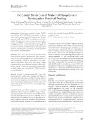 Pdf Incidental Detection Of Maternal Neoplasia In Noninvasive Prenatal Testing