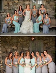 Shades of turquoise look extra beautiful when mixed with rosy. Rob Spring Photography Tiffany Blue And Grey Bridesmaid Dresses Bridesmaid Tiffany Blue Weddings Tiffany Blue Bridesmaids