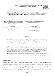 Akademis jaury jusuf putera makassar juni 2015 n am a : Pdf Validity And Reliability Testing Of The Organizational Communication Satisfaction Scale For Millenial Employees In Indonesia