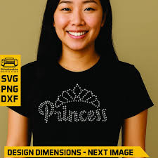 Princess, Tiara, Birthday Party Rhinestone Templates Digital Download, Svg,  Eps, Png, Dxf