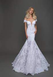 Lace Fit And Flare Gown With Sheer Corset Bodice Off The Shoulder Straps Plunging N Ball Gowns Wedding Pnina Tornai Wedding Dress Panina Tornai Wedding Dress