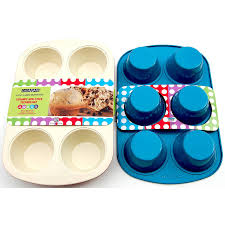 Casaware Ceramic Coated Non Stick 6 Cup Jumbo Muffin Pan Cream Blue New Offers Awaiting You Baking Pans Jumbo Muffin Pans Muffin Pan Jumbo Muffins