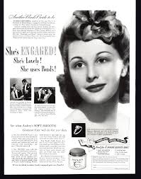 1942 POND'S COLD CREAM AUDREY DRUHMEL WEDDING ANNOUNCEMENT VINTAGE PRINT AD 