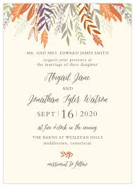 Fall Wedding Invitations Match Your Color Style Free