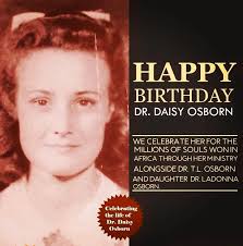 On 23rd September, 1924 in Southern , California Dr. Daisy Osborn was born.  On April 5th 1942, she got married to Dr. T.L. Osborn. Together they held a  number of evangelistic gospel