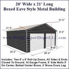 20 X 21 Metal Garage Enclosed Steel Building Metal Carport Depot