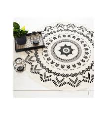 Informations sur le tapis rond 120 cm jute pompons shira turquoise : Tapis Rond Nomade Diametre 120 Cm Atmosphera