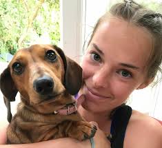 Here's Paula Isaac with her dog. She's entered the selfie dog portrait  competition to win a painting of the selfie. Add a selfie in the comments  box below to enter or send