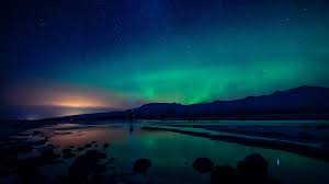 Northern Lights Night Lights Night Sky Starry Night Markarfljotsgljufur Canyon Iceland Horizon Space Reflecti In 2020 Northern Lights Night Skies Desktop Wallpaper