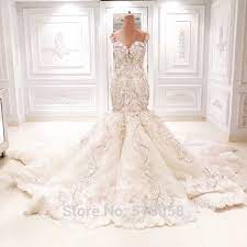 Fully Crystal Beaded Sweetheart Open Back Mermaid Wedding Dresses Bling Bling Bridal Wedding Dresses Mermaid Bling Mermaid Wedding Dress Wedding Dress Chiffon