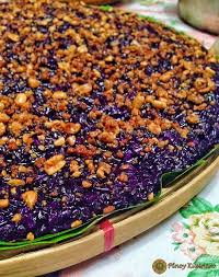 Biko Na Pirurutong Sweet Violet Rice Cake Pinoy Kusinero Filipino Food Dessert Bibingka Recipe Food