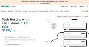 Godaddy 1 Hosting With Free Domain 1 Dollar Web Hosting 2019