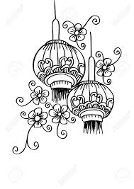 Chinese Lanterns With Flower Hand Drawing Chinese Drawings Chinese Lanterns Lantern Drawing