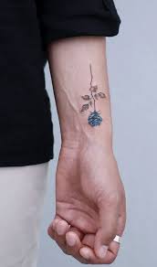 Beautiful Minimalist Blue Rose Tattoo C Tattoo Artist Studiobysol Donghwa Blue Rose Tattoos Rose Tattoos For Men White Rose Tattoos