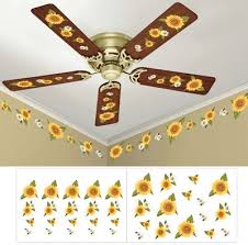 Sunflower Ceiling Fan And Wall Removable Decals Fun Decorating Ideas For Autumn Or For The Su Sunflower Themed Kitchen Sunflower Room Sunflower Kitchen Decor