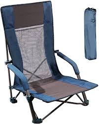 Kingcamp low sling beach chair. Amazon Com Redswing Low Sling Beach Chair Folding Beach Chair With Low Profile Outdoor Camping Chair For Adults High Back Portable For Camping Backpacking Sand Blue Kitchen Dining