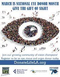 Kohteen national eye bank lisäksi kohteessa neb on muita merkityksiä. March Is National Eye Donor Month Southern Eye Bank