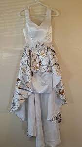 Short White Wedding Dress With Detachable Camo Skirt Camo Wedding Dresses White Camo Wedding Dress Camo Wedding Dress