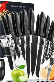 The best storage containers for dry goods. Home Hero 17 Pieces Kitchen Knives Set In 2021 Knife Set Kitchen Glass Food Storage Containers Airtight Food Storage
