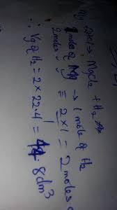 Teaching notes the equation for the reaction is students follow the rate of reaction between magnesium and the acid, by measuring the amount of gas produced at 10 second intervals. What Volume Of Hydrogen Will Be Produced When 48g Of Magnesium Reacts Comlpetely With Dilute Myschool