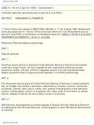 Legea arhivelor naţionale actualizata, publicata in monitorul oficial nr. Legea Arhivelor 16 1996 Cu Modificari