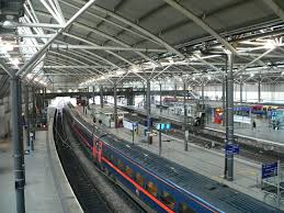 Overview Of Leeds City Railway Station With Gner Electric 225 Train On Platform 9 Leeds City Railway Station Railway