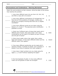 We can choose the next number from the remaining 99 numbers, then 98, then 97. Permutations And Combinations Matching Worksheet