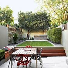 Eclectic Courtyard Add Depth And Interest To Your Space By Mixing Textures The Walls In This Split Level Courtyard Are Built From Recycled W Amenager Petit Jardin Petit Jardin De Ville Et