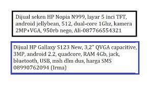 Contoh Iklan Baris Jual Hp Andeoid Brainly Co Id