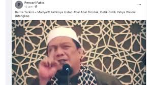 Ustaz yahya waloni terbaring di rumah sakit diunggah oleh akun twitter @fkadrun, senin (9/8/2021). Heboh Detik Detik Yahya Waloni Ditangkap Disebut Ustaz Abal Abal Kena Ciduk Benarkah