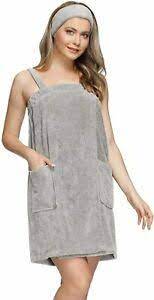 Get ready in style with these adorable towel wraps! Zexxxy Women Bath Wrap Towel For Shower With Pocket Straps Robe Facial Headband Ebay