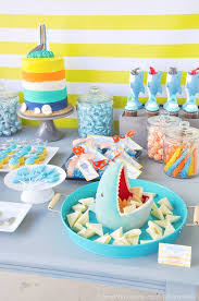 Jawsome Shark Themed Birthday Party Kara S Party Ideas Shark Themed Birthday Party Shark Theme Birthday Shark Birthday Party