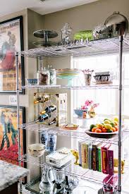 styling wire shelves in the kitchen