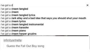 This Is Too Easy It Is Mostly Always The Longest One Fall Out Boy Songs Fall Out Boy Emo Band Memes
