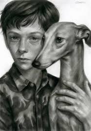 Signed Tauni De Lesseps Pastel Drawing Horse & Dog