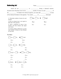 Page 1 problems 2 ca + o2! Balancing Act Worksheet