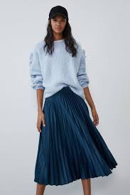 Pleated Satin Finish Skirt View All Skirts Woman Zara United Kingdom Faltenrock Outfit Gehrock Damen Falten