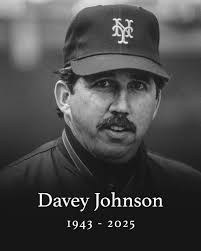 RIP to Davey Johnson, a four-time All-Star as a player and manager of five  franchises, most memorably guiding the '86 Mets to a World Series title.