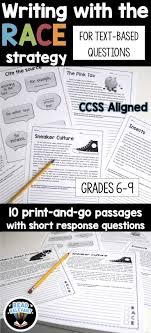 10 Passages To Help Students Master Passage Based Short Answer Questions The Race Strategy Is A Helpful Race Writing Writing Strategies Races Writing Strategy