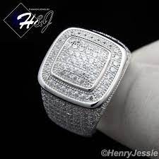 Men 925 Sterling Silver Lab Diamond Iced Out Bling Ring Sr6 Wish Rings For Men Silver Labs Bling Rings