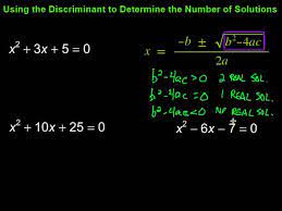 We're here to support your family! Using Discriminants To Determine The Number Of Real Solutions To Quadratic Equations Youtube